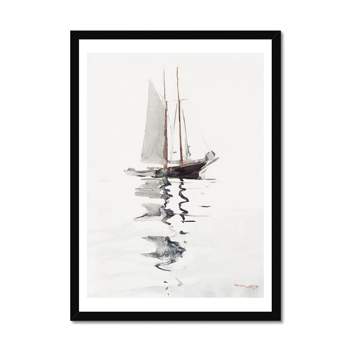 Schooner Boat Painting | Vintage Watercolour Boat Print - Framed Schooner Boat Painting | Vintage Watercolour Boat Print - Framed -Beach House Art 00779262 75a9 447b a9a6 24bd494dae35