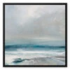 Abstract Aquamarine Sea Painting | Coastal Visions Sea Painting Print - Framed Canvas