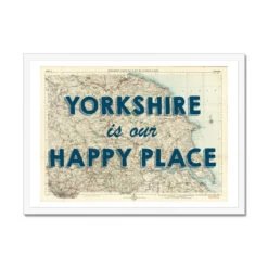 Yorkshire Is Our Happy Place Quote On Vintage Yorkshire Map Print - Framed 4 Yorkshire Is Our Happy Place Quote On Vintage Yorkshire Map Print - Framed -Beach House Art 058dee2a fd65 438f bc1a dea1284f6235