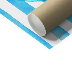 Lemon Painting On Blue Stripe | Kitchen Wall Art - Unframed -Beach House Art 0989f7e3 4913 4d17 af4e 574f65ff41f9