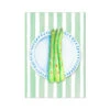 Asparagus Painting On Green Stripe | Kitchen Wall Art - Unframed