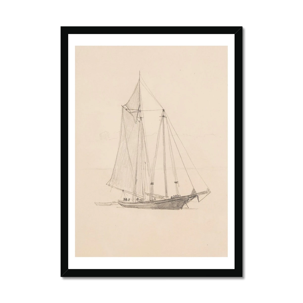 Schooner with Dinghy | Vintage Pencil Boat Wall Art Print - Framed Schooner With Dinghy | Vintage Pencil Boat Wall Art Print - Framed -Beach House Art 0bd8b975 656a 49fb 9758 b35afb8eb9c5