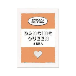 Dancing Queen Song Lyric On Vintage Style Book Cover Print - Unframed