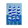 Blue And White Striped Beach Umbrellas Painting - Unframed