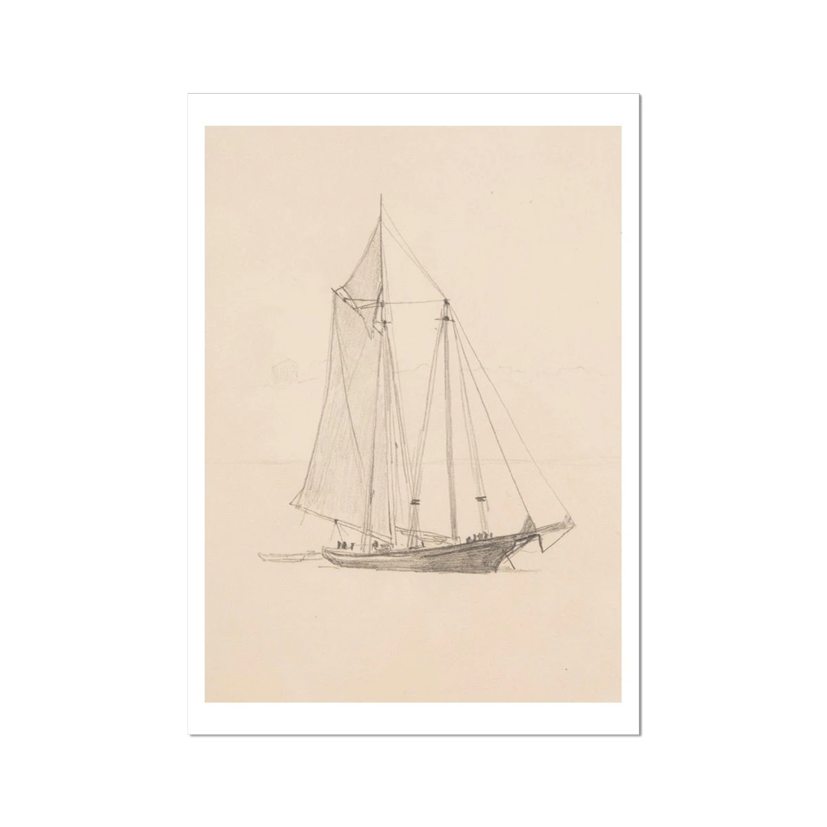 Schooner with Dinghy | Vintage Pencil Boat Wall Art Print - Unframed Schooner With Dinghy | Vintage Pencil Boat Wall Art Print - Unframed -Beach House Art 0ec1c5fa 0815 4834 8282 5182f3c06883