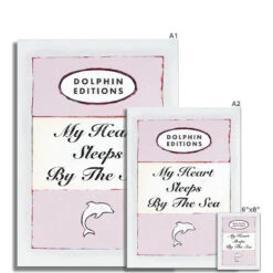 My Heart Sleeps (Pink) Quote On Vintage Style Book Cover Print - Unframed -Beach House Art 19b5ae9d 9a7a 4f9e 8ec4 f83bbcd07425