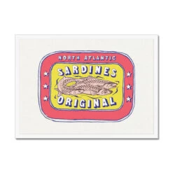 Sardine Tin Painting | Red & Yellow Tin Of Sardine Print | Colourful Kitchen Art - Framed -Beach House Art 1a4ca7fb 4ba1 4c95 9435 afc59846d206