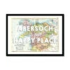 Abersoch Is Our Happy Place Quote On Vintage North Wales Map Wall Art - Framed