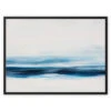 Marine Blue Coast Painting | Abstract Beach Painting - Framed Canvas