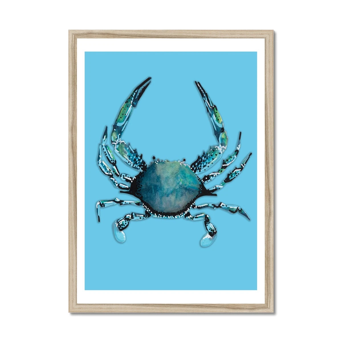 Crab Art Print |Colourful Kitchen Wall Art | Crab Painting on Blue - Framed Crab Art Print |Colourful Kitchen Wall Art | Crab Painting On Blue - Framed -Beach House Art 2308d27f 5fe8 4633 841d 2648255f7307