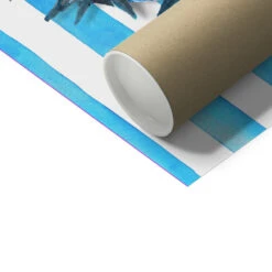 Sardine Painting On Blue Stripe | Kitchen Wall Art - Unframed -Beach House Art 277edbad 0459 44c6 967b c0f137ef3e1d