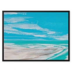 Where Estuary Meets Sea Painting | Sea Painting - Framed Canvas
