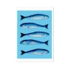 Mackerel Painting | Kitchen Fish Art Print | Mackerel Fish Painting On Blue - Unframed -Beach House Art 3779836a b4cd 4d8e ab84 bce7347ce48c