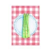 Asparagus Painting On Red Gingham | Kitchen Wall Art- Unframed