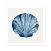 Indigo Watercolour Scallop Shell Painting | Shell Art Print - Unframed