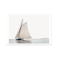 Sailing Yacht Painting | Vintage Watercolour Boat Print - Unframed