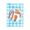 Lobster Painting On Blue Gingham | Kitchen Wall Art - Unframed
