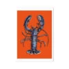Lobster Painting | Shellfish Kitchen Wall Art | Lobster Print On Orange Background - Unframed