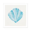 Aqua Watercolour Fan Shell Painting | Shell Wall Art - Unframed