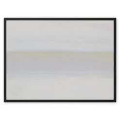 White Sea Painting | Minimal Abstract Coastal Painting Wall Art - Framed Canvas