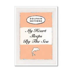 My Heart Sleeps (Peach Fuzz Edition) Vintage Book Cover Art - Framed -Beach House Art 60e7d76d 6921 4443 b90c a4120dc93ffd