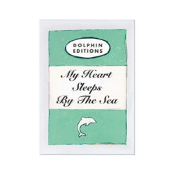 My Heart Sleeps (Jade) Quote On Vintage Style Book Cover Print - Unframed