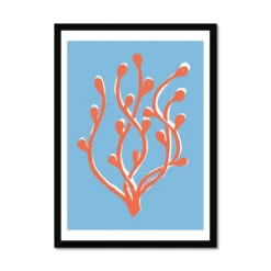 Abstract Colourful Seaweed Art Print No 2 | Coastal Graphic Wall Decor | Handcrafted Lino Cut Design - Framed -Beach House Art 626d019e 1b3a 485b 912d 9760d56d3060