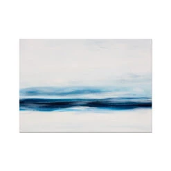 Marine Blue Coast Painting | Abstract Beach Painting - Unframed