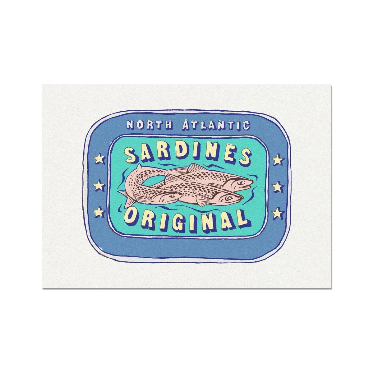 Sardine Painting | Blue & Aqua Tin of Sardine Print | Colourful Kitchen Art - Unframed Sardine Painting | Blue & Aqua Tin Of Sardine Print | Colourful Kitchen Art - Unframed -Beach House Art 692cecb6 091c 4195 8664 e5290cc57dde