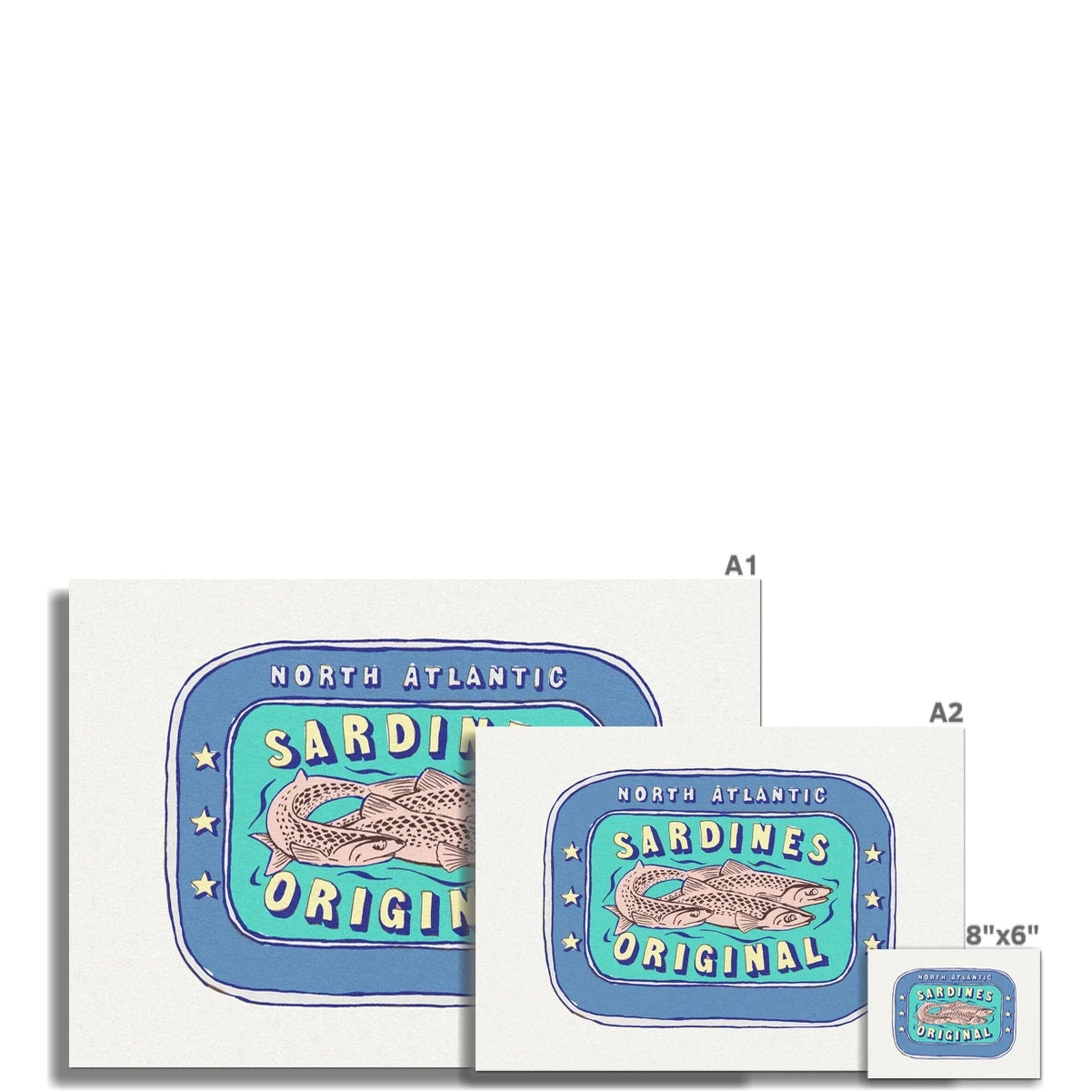 Sardine Painting | Blue & Aqua Tin of Sardine Print | Colourful Kitchen Art - Unframed Sardine Painting | Blue & Aqua Tin Of Sardine Print | Colourful Kitchen Art - Unframed -Beach House Art 69835892 b939 4d2d 895c bae06f289781