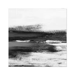 Monochrome Coast Painting| Black & White Beach Painting - Unframed