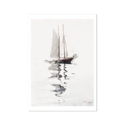 Schooner Boat Painting | Vintage Watercolour Boat Print - Unframed