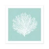 Coral Print | Graphic Coral Art Print | Aqua Blue - Unframed