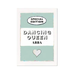 Dancing Queen Quote On Vintage Style Book Cover Print In Green - Unframed