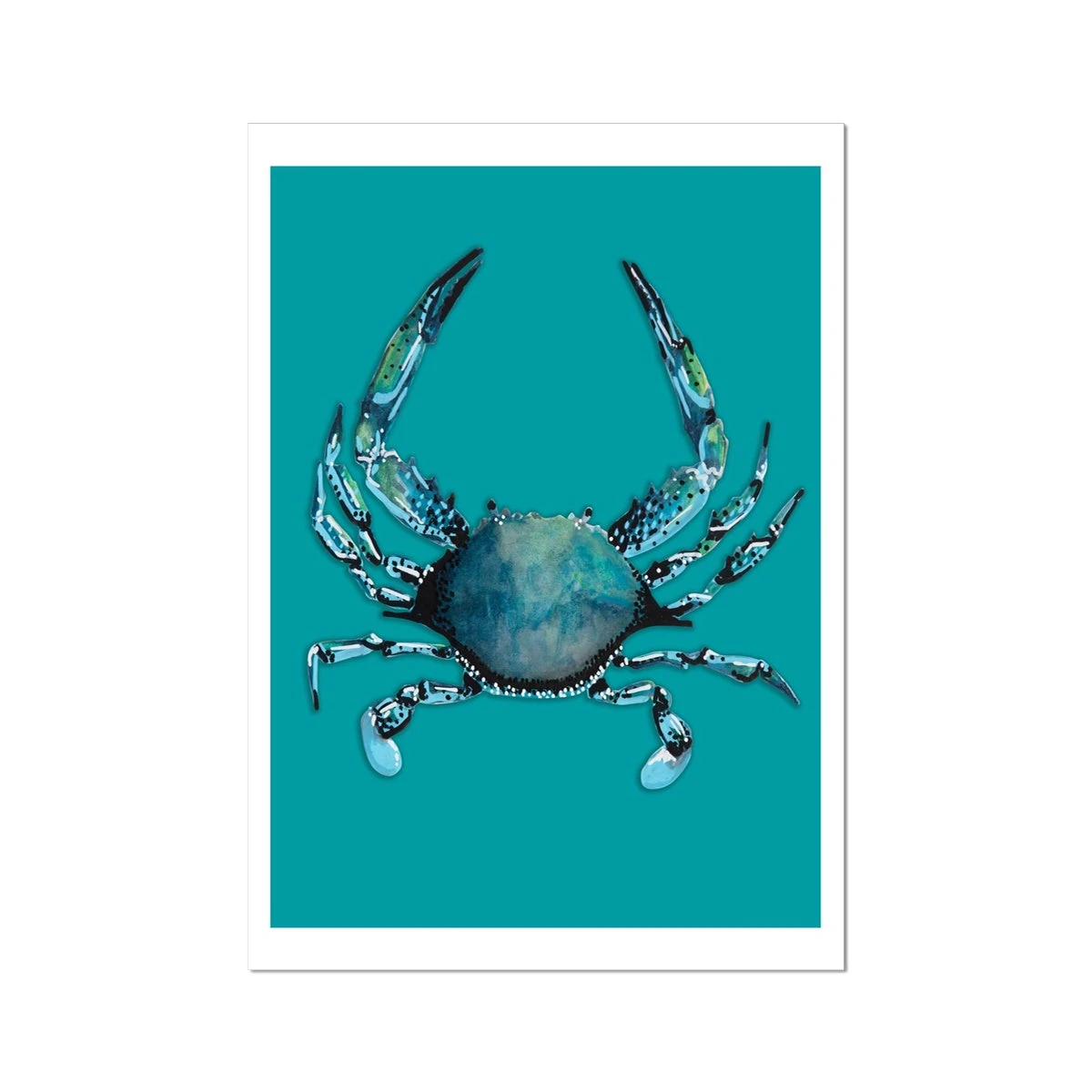 Crab Print | Colourful Kitchen Wall Art | Crab Painting on Blue Background - Unframed Crab Print | Colourful Kitchen Wall Art | Crab Painting On Blue Background - Unframed -Beach House Art 7788914b c014 4e08 b900 096e279c0b48