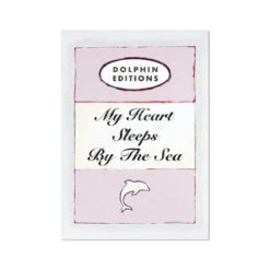 My Heart Sleeps (Pink) Quote On Vintage Style Book Cover Print - Unframed