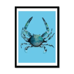 Crab Art Print |Colourful Kitchen Wall Art | Crab Painting On Blue - Framed 6 Crab Art Print |Colourful Kitchen Wall Art | Crab Painting On Blue - Framed -Beach House Art 9481f784 2185 4460 807a a5f6a6f3da55