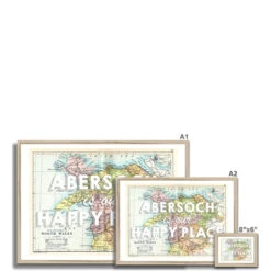 Abersoch Is Our Happy Place Quote On Vintage North Wales Map Wall Art - Framed -Beach House Art 987fd5fe 4d2b 4db7 8888 8671a7b49675