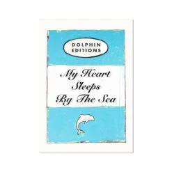 My Heart Sleeps Quote On Vintage Style Book Cover Print - Unframed