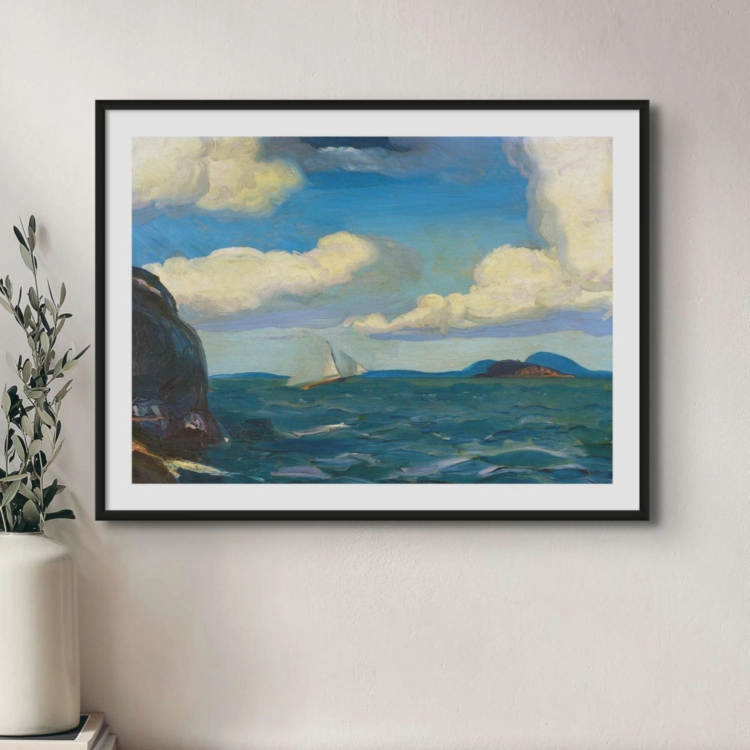 A Fresh Breeze on Sea Painting | Vintage Boat Painting Wall Art - Framed A Fresh Breeze On Sea Painting | Vintage Boat Painting Wall Art - Framed -Beach House Art AFreshBreeze VintageBoatPaintingWallArt