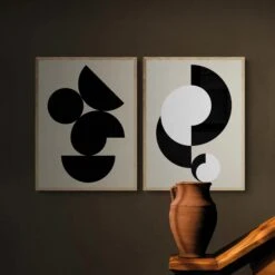 Abstract Shells No 3: Abstract Wall Art - Framed 4 Abstract Shells No 3: Abstract Wall Art - Framed -Beach House Art Abstract Shells No 3 Scandi Monochrome Art Print Framed Wall Art Beach House Art 1650732177