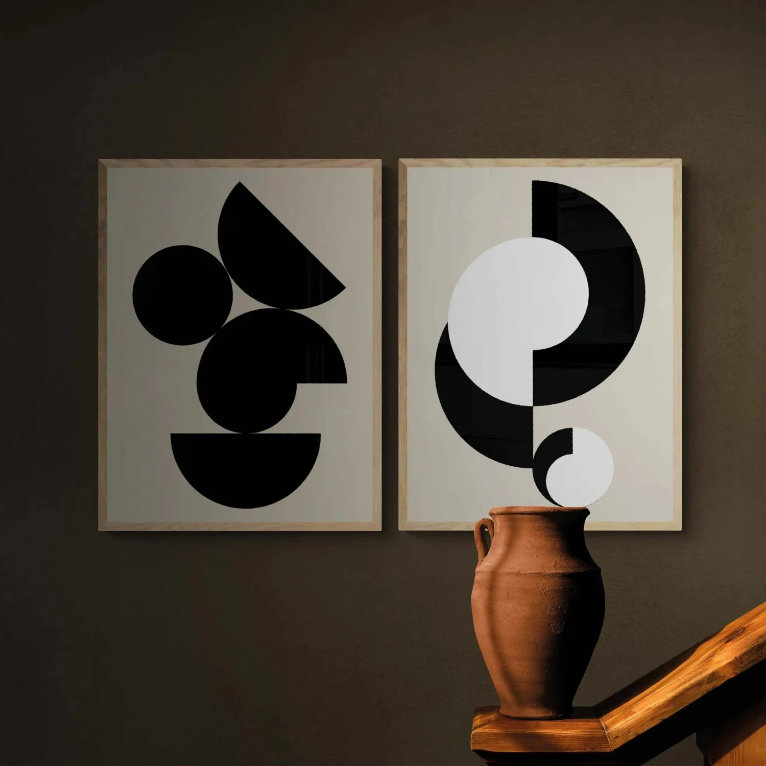 Abstract Shells No 3: Abstract Wall Art - Framed Abstract Shells No 3: Abstract Wall Art - Framed -Beach House Art Abstract Shells No 3 Scandi Monochrome Art Print Framed Wall Art Beach House Art 1650732177