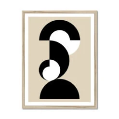 Abstract Shells Print No 8 | Black And White Scandi Art - Framed