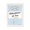 Adventures At Sea Quote Print On Vintage Style Book Cover |Blue - Unframed -Beach House Art Adventures at Sea Sky Blue Vintage Book Cover Art Print Fine Art Print Fine art Beach House Art 1678646904