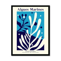 Algues Marines Print | Graphic Botanical Print Of Seaweed And Coral - Framed