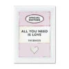 All You Need Is Love Song Lyric On Vintage Style Book Cover - Framed