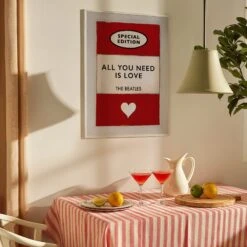 All You Need Is Love | Book Cover Art Print - Unframed -Beach House Art All you need is love kitchen