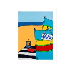Aloha Beach Print | Colourful Coastal Art - Unframed
