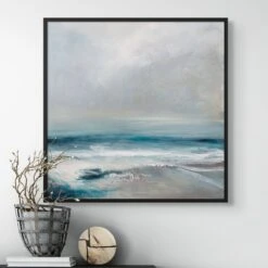 Abstract Aquamarine Seascape | Coastal Visions Sea Painting Print - Unframed Print -Beach House Art Aquamarineblackframe 6bec810c 67f2 4fff be80 70cd02ed9c18