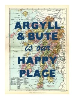 Personalised Vintage Map Print | Custom Location Poster | Favourite Place Art | Blue Font 8 Personalised Vintage Map Print | Custom Location Poster | Favourite Place Art | Blue Font -Beach House Art Argyll Bute our hp nv low 1